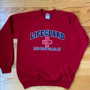 red lifeguard crewneck